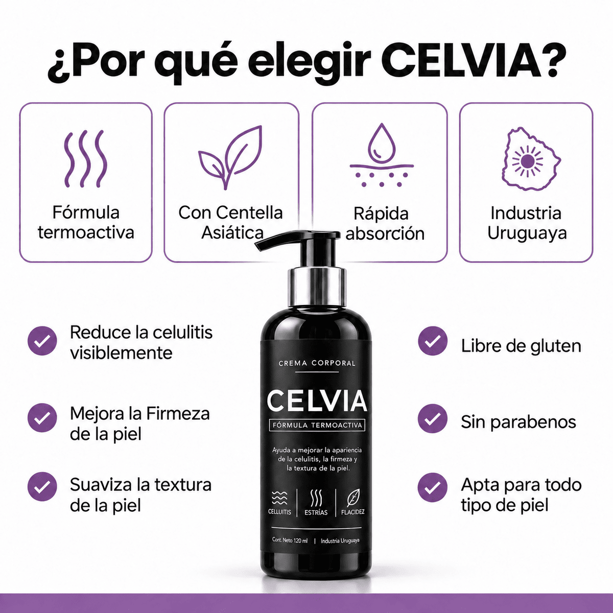 Celvia - Crema Anti Celulitica, Piel más lisa y firme