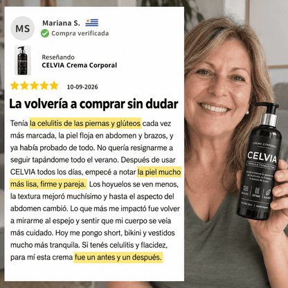Celvia - Crema Anti Celulitica, Piel más lisa y firme
