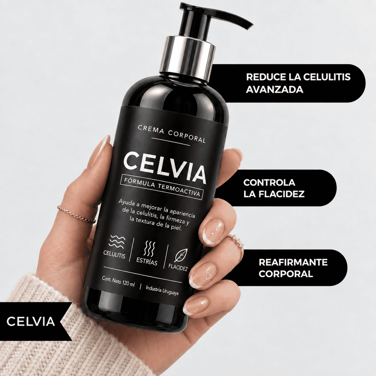 Celvia - Crema Anti Celulitica, Piel más lisa y firme